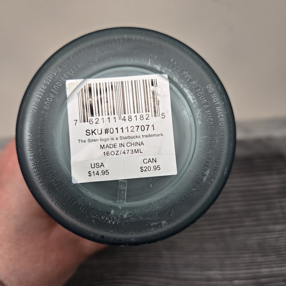 2021 Starbucks Tumbler 16oz‎ Mint Frosted Ribbon Tumbler Grande Size Hot or Cold - Picture 13 of 15